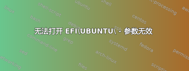 无法打开 EFI\UBUNTU\ - 参数无效