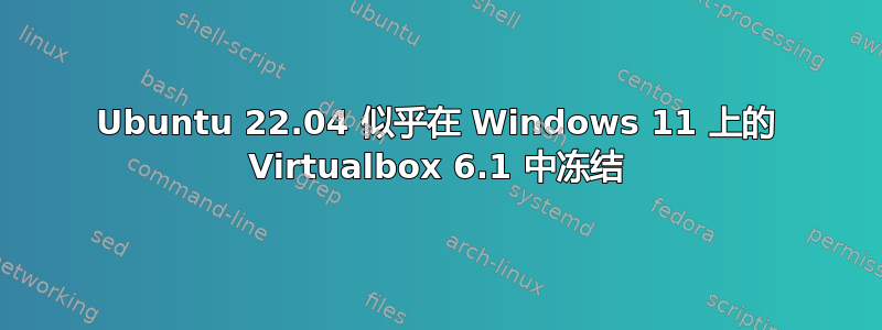 Ubuntu 22.04 似乎在 Windows 11 上的 Virtualbox 6.1 中冻结