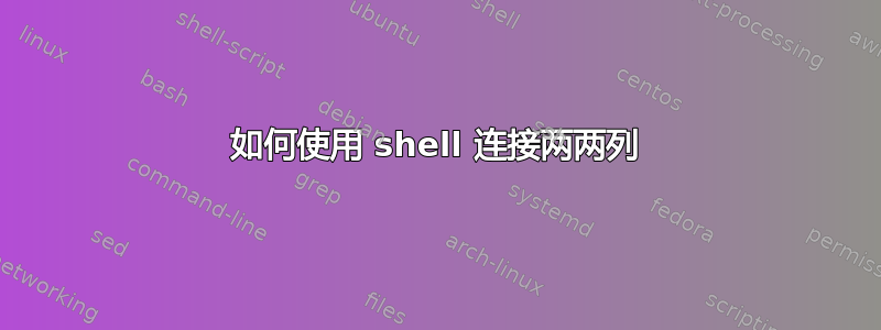 如何使用 shell 连接两两列