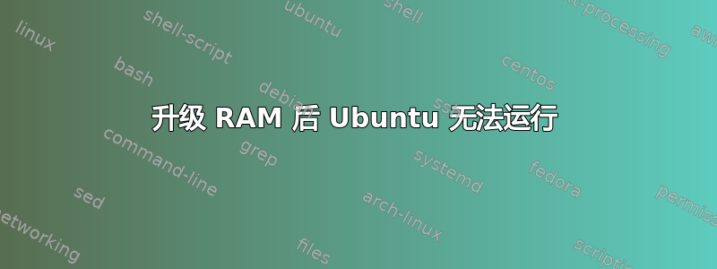 升级 RAM 后 Ubuntu 无法运行