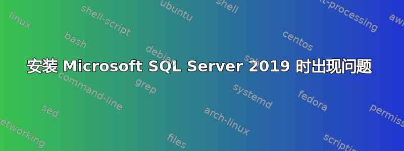 安装 Microsoft SQL Server 2019 时出现问题