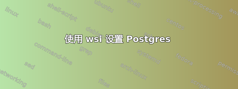 使用 wsl 设置 Postgres