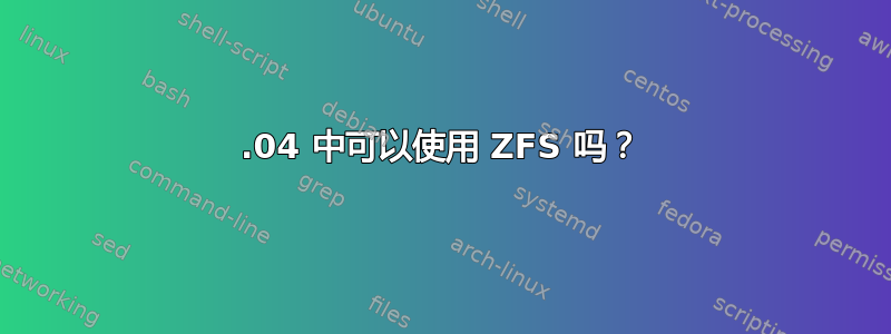 22.04 中可以使用 ZFS 吗？