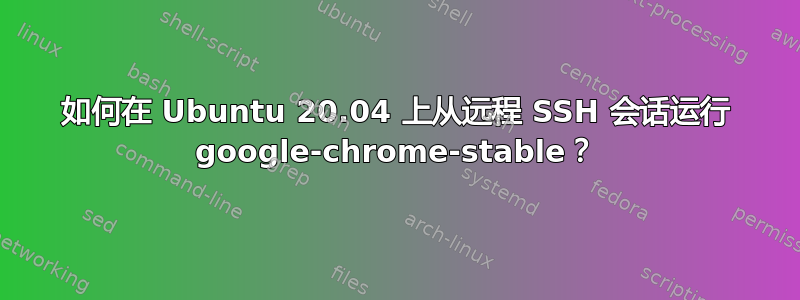 如何在 Ubuntu 20.04 上从远程 SSH 会话运行 google-chrome-stable？