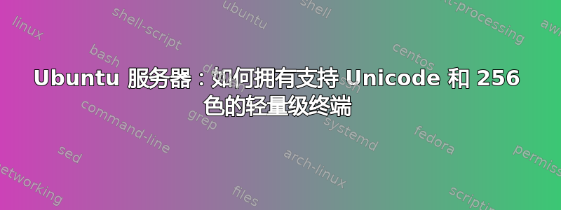 Ubuntu 服务器：如何拥有支持 Unicode 和 256 色的轻量级终端