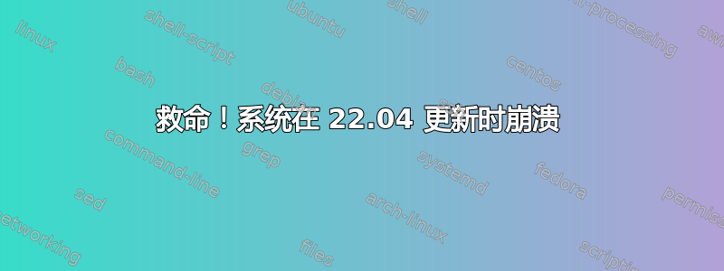 救命！系统在 22.04 更新时崩溃