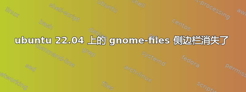 ubuntu 22.04 上的 gnome-files 侧边栏消失了