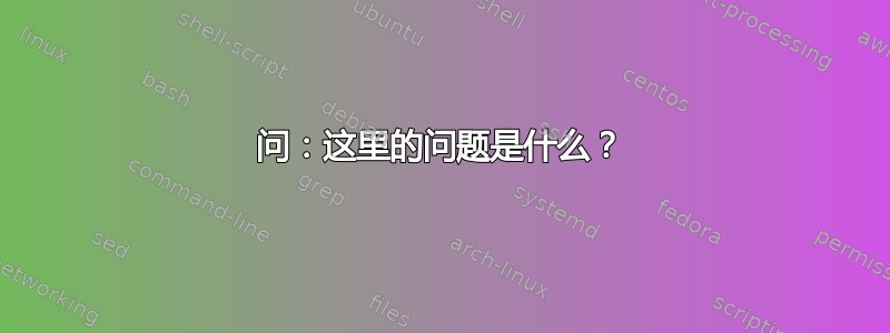 问：这里的问题是什么？