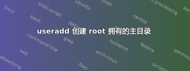 useradd 创建 root 拥有的主目录