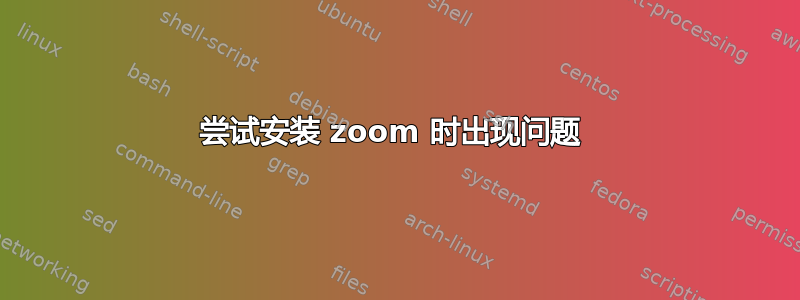 尝试安装 zoom 时出现问题 