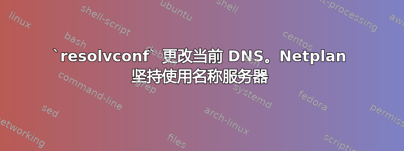 `resolvconf` 更改当前 DNS。Netplan 坚持使用名称服务器