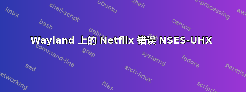 Wayland 上的 Netflix 错误 NSES-UHX