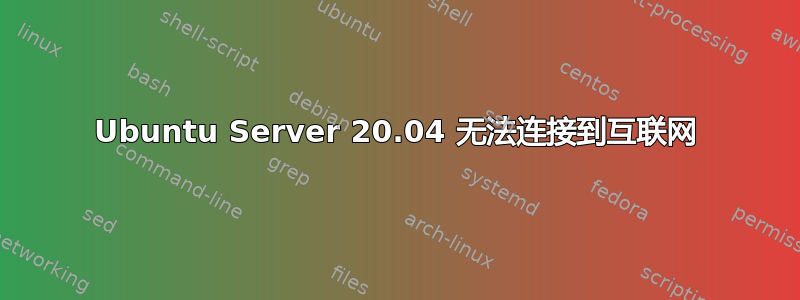 Ubuntu Server 20.04 无法连接到互联网