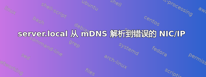 server.local 从 mDNS 解析到错误的 NIC/IP