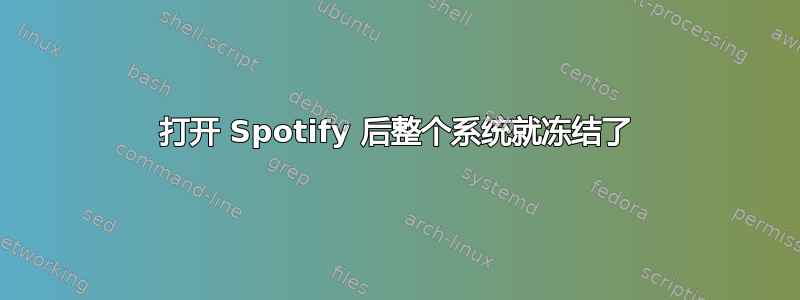 打开 Spotify 后整个系统就冻结了