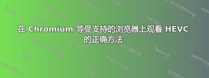 在 Chromium 等受支持的浏览器上观看 HEVC 的正确方法