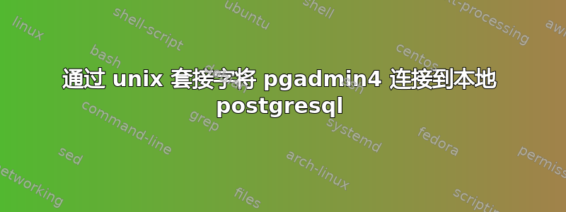 通过 unix 套接字将 pgadmin4 连接到本地 postgresql