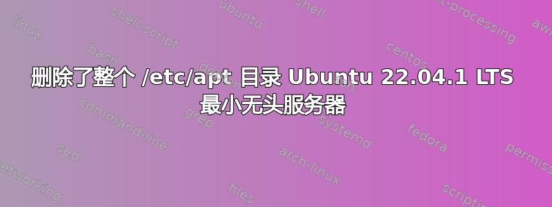 删除了整个 /etc/apt 目录 Ubuntu 22.04.1 LTS 最小无头服务器