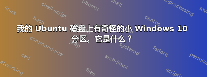 我的 Ubuntu 磁盘上有奇怪的小 Windows 10 分区。它是什么？