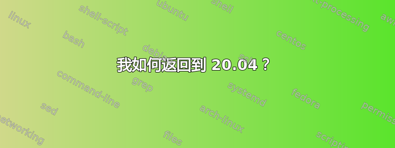 我如何返回到 20.04？