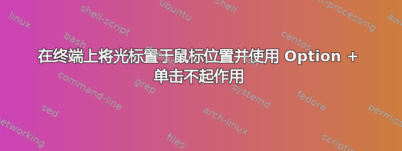 在终端上将光标置于鼠标位置并使用 Option + 单击不起作用