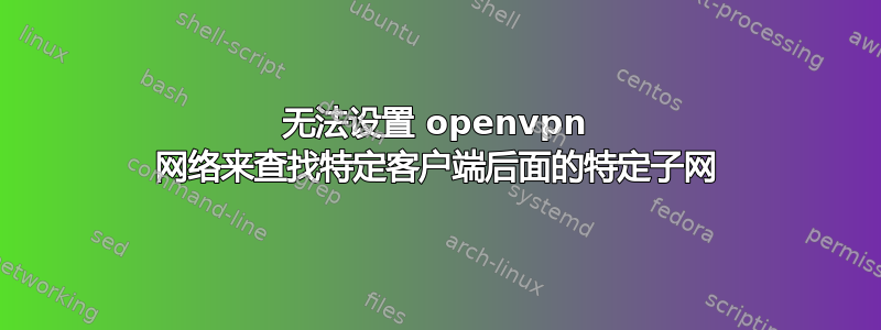 无法设置 openvpn 网络来查找特定客户端后面的特定子网