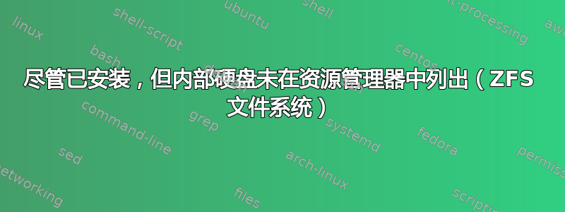 尽管已安装，但内部硬盘未在资源管理器中列出（ZFS 文件系统）