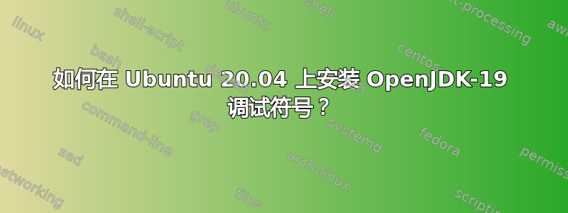 如何在 Ubuntu 20.04 上安装 OpenJDK-19 调试符号？