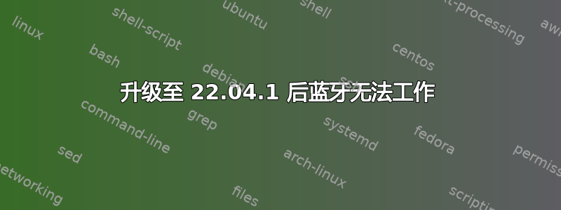 升级至 22.04.1 后蓝牙无法工作