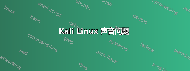 Kali Linux 声音问题