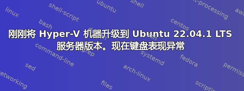 刚刚将 Hyper-V 机器升级到 Ubuntu 22.04.1 LTS 服务器版本。现在键盘表现异常