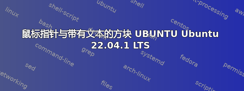 鼠标指针与带有文本的方块 UBUNTU Ubuntu 22.04.1 LTS