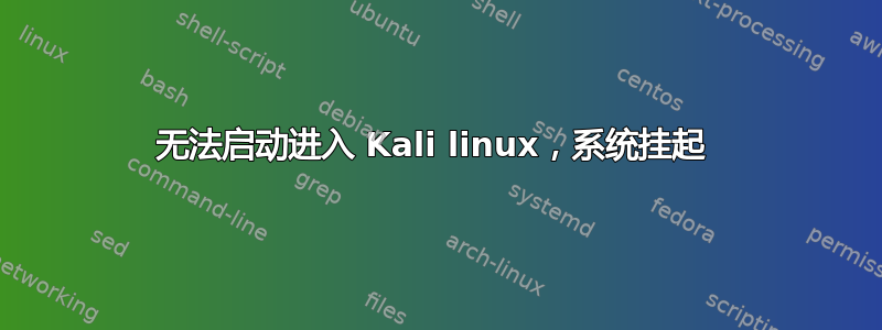 无法启动进入 Kali linux，系统挂起 