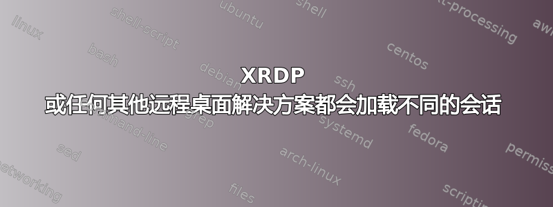 XRDP 或任何其他远程桌面解决方案都会加载不同的会话