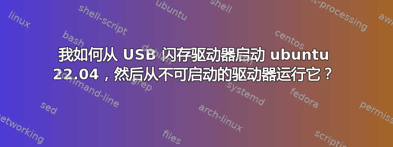 我如何从 USB 闪存驱动器启动 ubuntu 22.04，然后从不可启动的驱动器运行它？