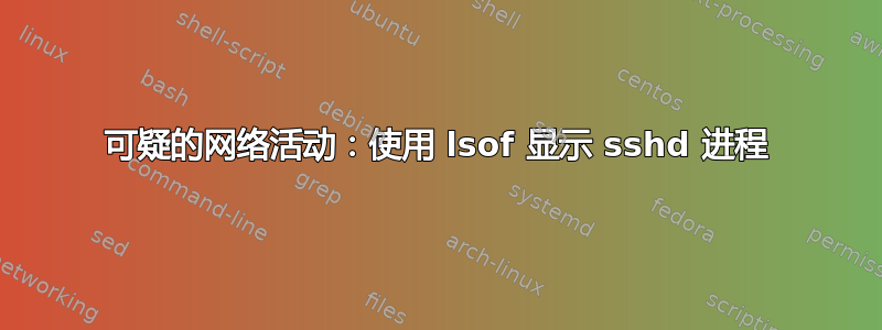 可疑的网络活动：使用 lsof 显示 sshd 进程