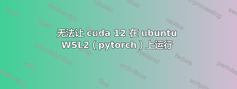 无法让 cuda 12 在 ubuntu WSL2（pytorch）上运行