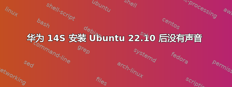 华为 14S 安装 Ubuntu 22.10 后没有声音