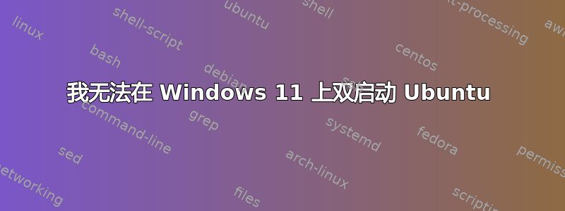 我无法在 Windows 11 上双启动 Ubuntu