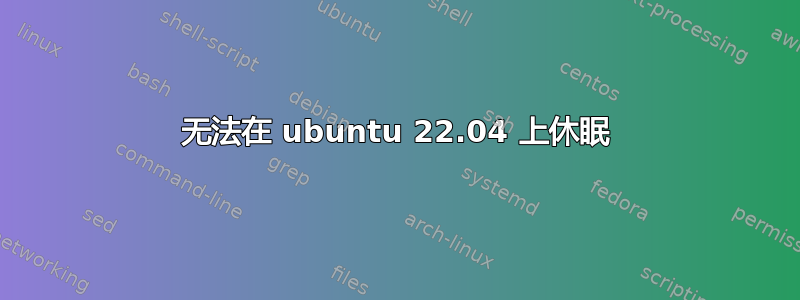 无法在 ubuntu 22.04 上休眠