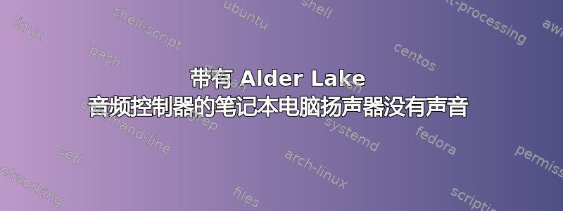 带有 Alder Lake 音频控制器的笔记本电脑扬声器没有声音