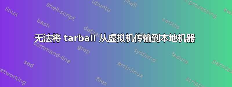 无法将 tarball 从虚拟机传输到本地机器