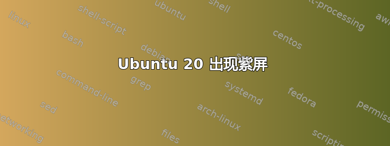 Ubuntu 20 出现紫屏