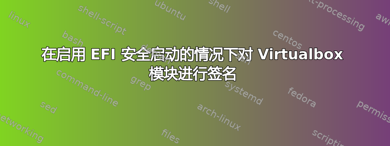 在启用 EFI 安全启动的情况下对 Virtualbox 模块进行签名