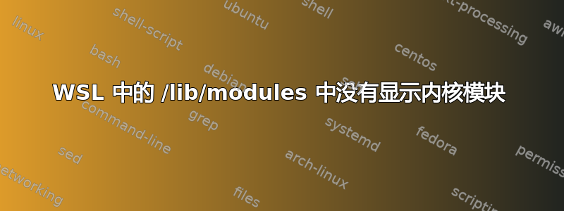 WSL 中的 /lib/modules 中没有显示内核模块