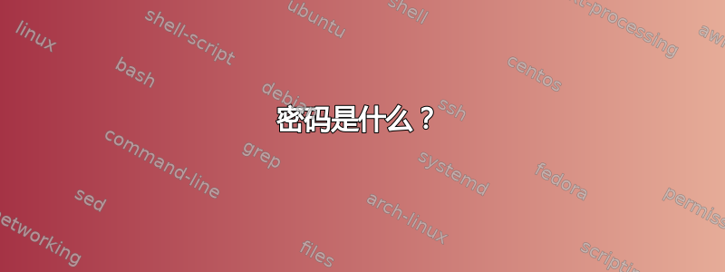 密码是什么？