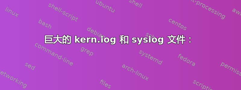 巨大的 kern.log 和 syslog 文件：