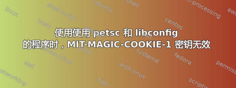 使用使用 petsc 和 libconfig 的程序时，MIT-MAGIC-COOKIE-1 密钥无效