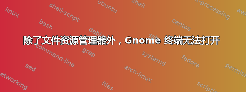 除了文件资源管理器外，Gnome 终端无法打开