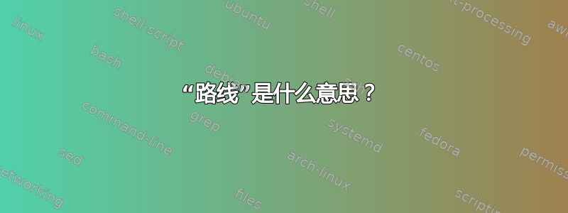 “路线”是什么意思？